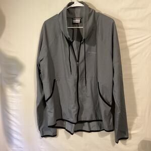 1607 COLUMBIA SPORTS Mens Full Zip Up Nylon Windbreaker Rain Jacket Size XL Gray